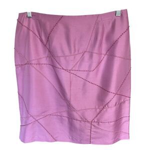Vtg ICE Y2K 90's Skirt Silk Pink Pencil Beads 14 Fairy Whimsifairy Coquette NWOT